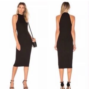 L'AGENCE Black Midi Dress